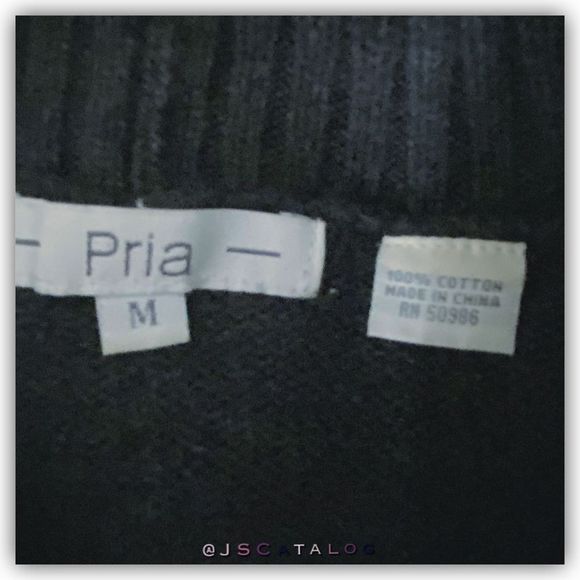 Pria Charcoal Grey Loose Turtleneck Cable Knit Winter Pullover - M - EUC - Picture 5 of 6